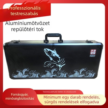 Fekete alumínium ötvözetből készült multifunkcionális eszköz- és berendezés-készlet, zárható, hordozható szerszámos doboz
