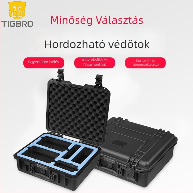 Ipari műszerek védő műanyag doboza – vízálló, nyomásálló; Anyag: műanyag; Márka: TIGBRO; Modell: TB-1478; Személyre szabott feldolgozás: Igen