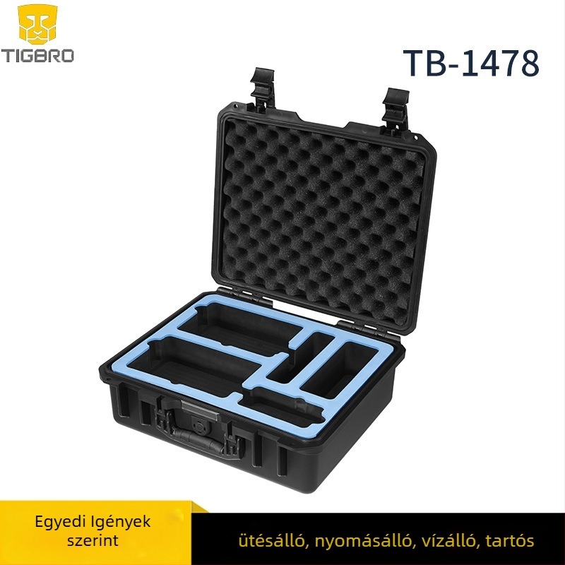 Ipari műszerek védő műanyag doboza – vízálló, nyomásálló; Anyag: műanyag; Márka: TIGBRO; Modell: TB-1478; Személyre szabott feldolgozás: Igen