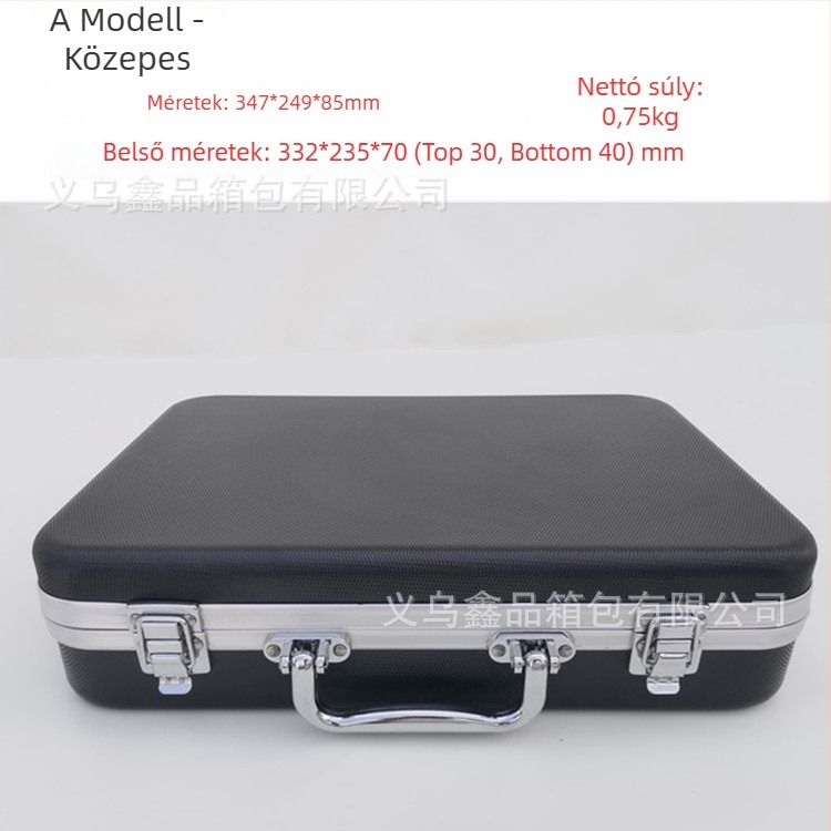 Kézben hordozható szerszámdoboz alumínium ötvözet kerettel és ABS héjjal, EVA belsővel, ABS-6 modell