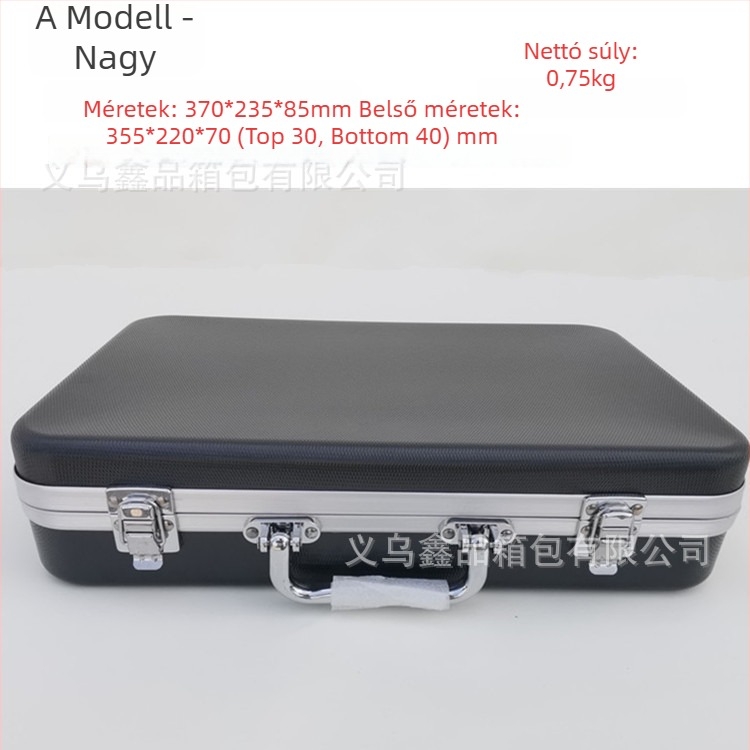 Kézben hordozható szerszámdoboz alumínium ötvözet kerettel és ABS héjjal, EVA belsővel, ABS-6 modell