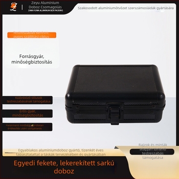 Fekete alumínium ötvözetű szerszámtáska bemutató mintadobozzal