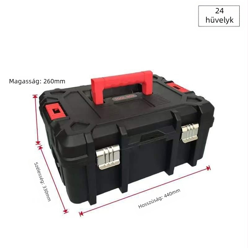 Black Warrior Toolbox Series Kétszintes műanyag szerszámtartó, hordozható villanyszerelő eszköztároló, multifunkcionális