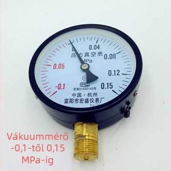 Diafragmatikus nyomásmérő vákuumhoz és pozitív/negatív nyomáshoz, modell YZ100*-0.1-0.15 MPa