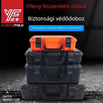 YF-4325/B műanyag szerszámosláda eszközök és mérőeszközök tárolására, hordozható doboz