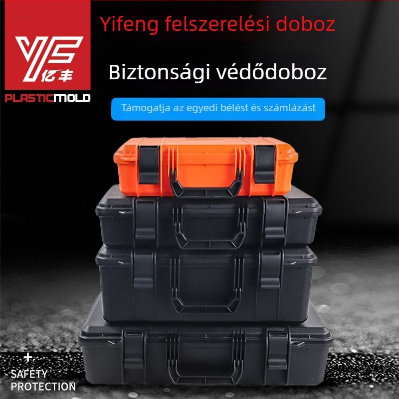 YF-4325/B műanyag szerszámosláda eszközök és mérőeszközök tárolására, hordozható doboz