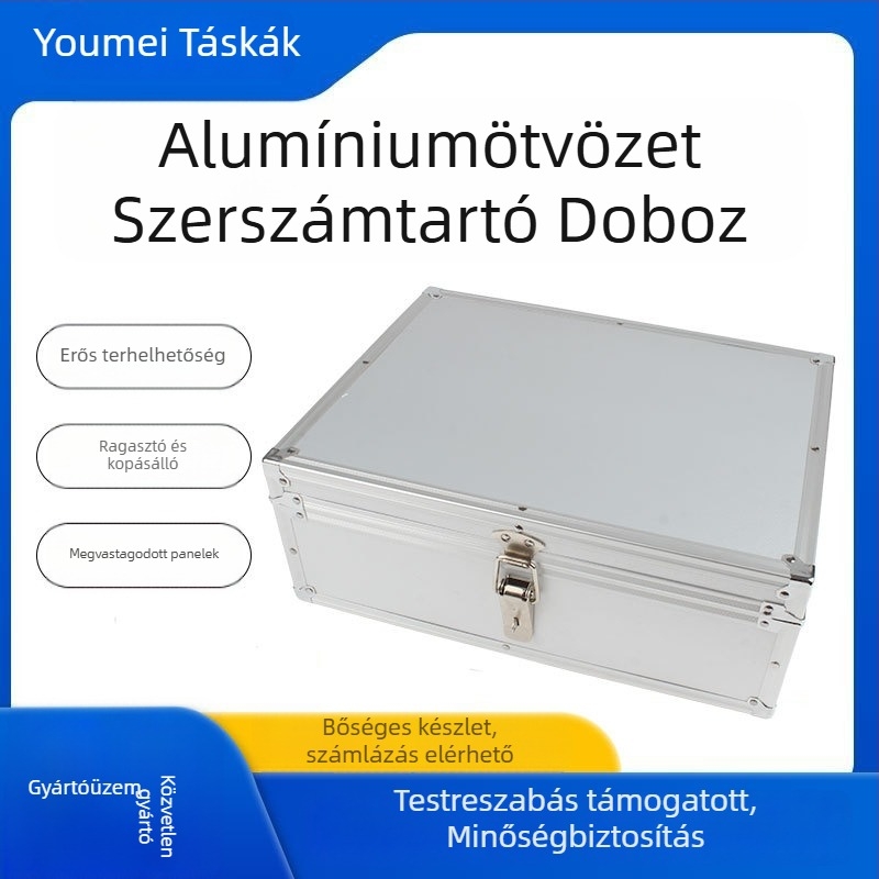 Alumíniumötvözetes szerszámosláda, hordozható tároló szerszámok és eszközök számára