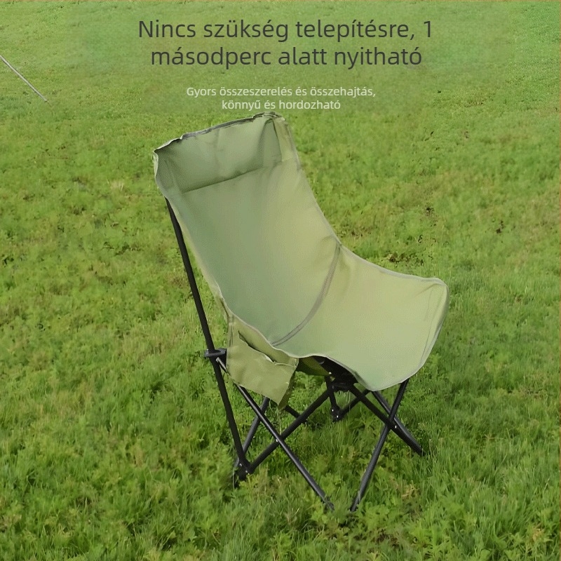 Magas háttámlás Moon szék – összecsukható kültéri szék, Oxford anyag és szénacél, testreszabás elérhető