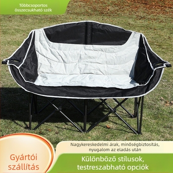 Kettős összecsukható kemping szék kartámlával, hold alakú szék, hordozható kemping/strand