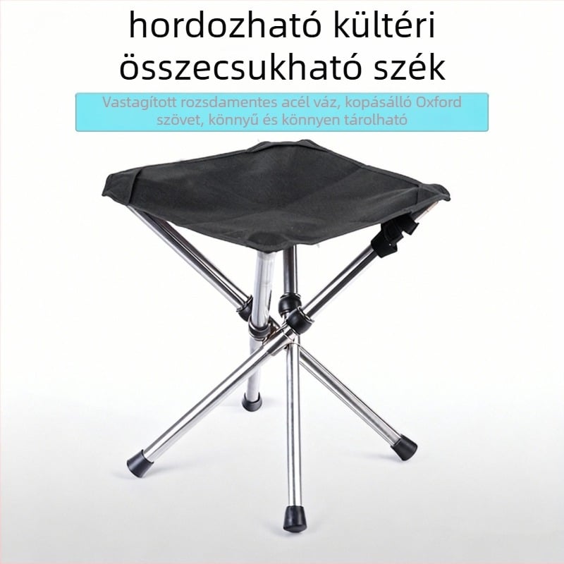 Kültéri összecsukható rozsdamentes acél szék, hordozható teleszkópos kivitel kempingezéshez és a strandra
