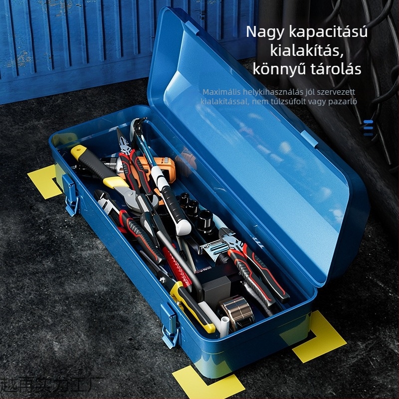 Fém szerszámos doboz, hordozható, többfunkciós otthoni és autós használatra, Hao yilin