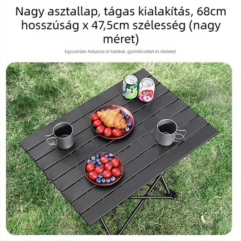 Összecsukható kempingasztal - kültéri használatra, kis négyzet alakú, hordozható szénacélból, strapabíró (Anyag: szénacél; Összecsukható: Igen; Stílus: Kis négyzet)
