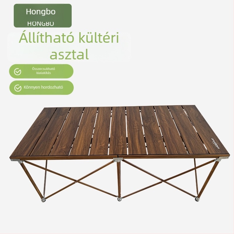 Starcano alumínium kempingasztal – állítható, kültéri BBQ asztal autóhoz