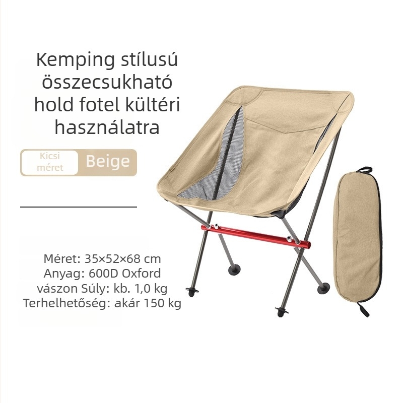 Összecsukható kemping szék hátsó támlával, 7075-ös alumínium ötvözet