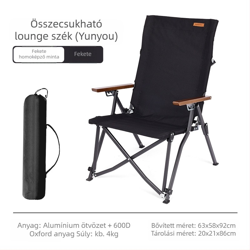 sunnyfeel Kültéri összecsukható kempingssék állítható háttámlával, alumíniumötvözet, négyfokozatú állítás