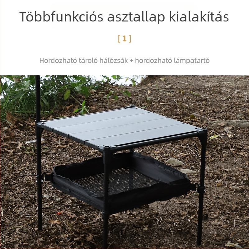 Két szintes összecsukható kempingasztal és székek kültéri használatra, alumíniumötvözet Jiahe