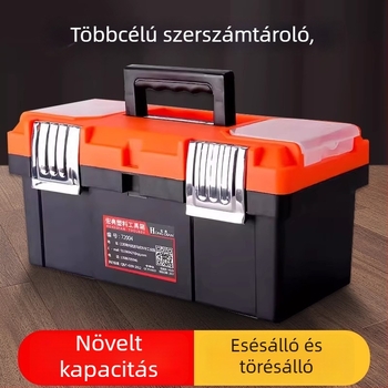 Műanyag otthoni szerszámos doboz — nedvességálló, hordozható szerszám- és alkatrésztároló, multifunkcionális, kihúzható fogantyúval