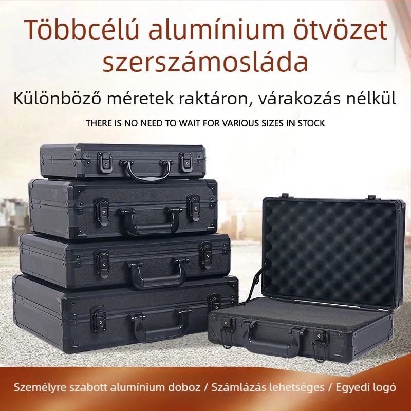 Aowa alumínium ötvözetes bemutató tok, fa panellel, spray-fújt felülettel, származás Guangdong Enping.
