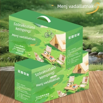 Kültéri összecsukható asztal és székek készlet – szénacél, hordozható, összecsukható modell, Zhejiang eredetű, egy asztal és két szék