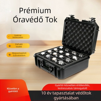 Mechanikus órák tároló doboz, hordozható, nagy kapacitású ékszer tároló, védő kialakítás, PP anyag, testreszabás elérhető