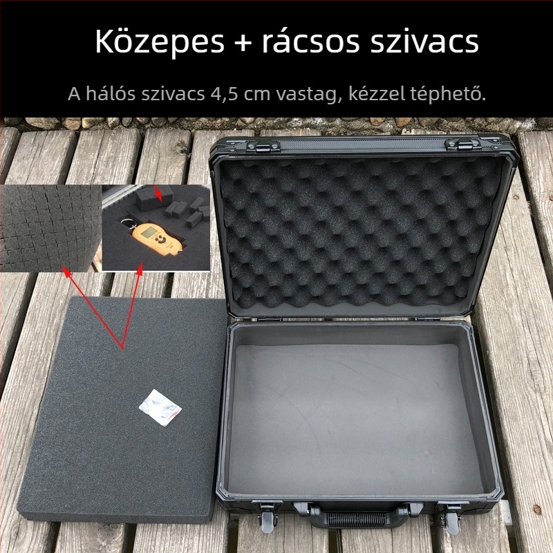 Felszereléshez szállító koffer, ütésálló, katonai minőségű, hordozható