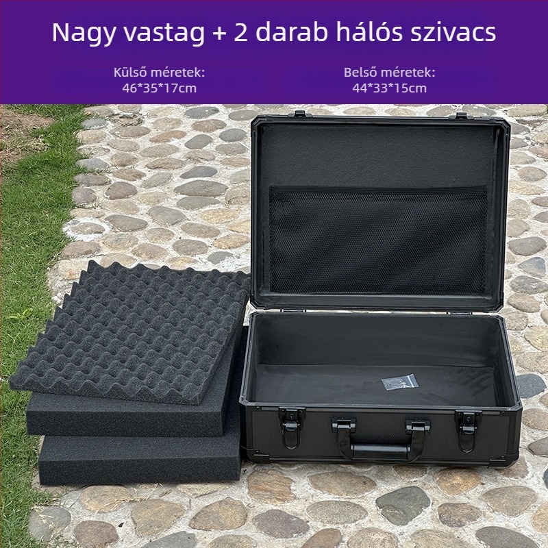 Felszereléshez szállító koffer, ütésálló, katonai minőségű, hordozható