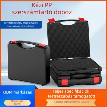 Műanyag szerszámosláda, nehéz terhelésű, nedvesség- és vízálló tárolóeszköz, eszköz- és fotófelszerelés tárolásához