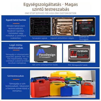 Műanyag szerszámosláda, nehéz terhelésű, nedvesség- és vízálló tárolóeszköz, eszköz- és fotófelszerelés tárolásához