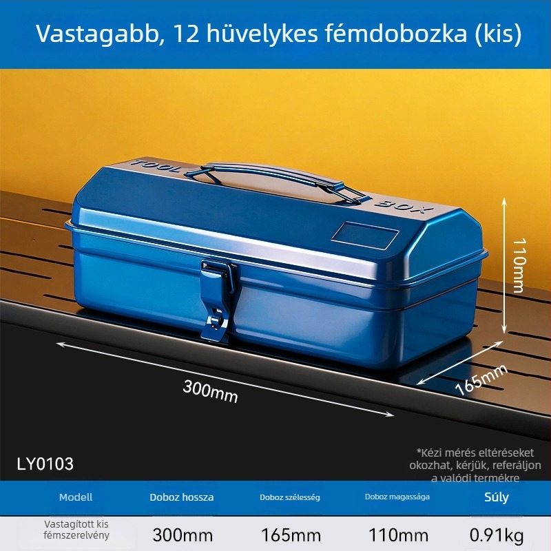 Enjoy Fém Szerszámtároló Doboz – hordozható, nagy kapacitású, egyrétegű kivitel