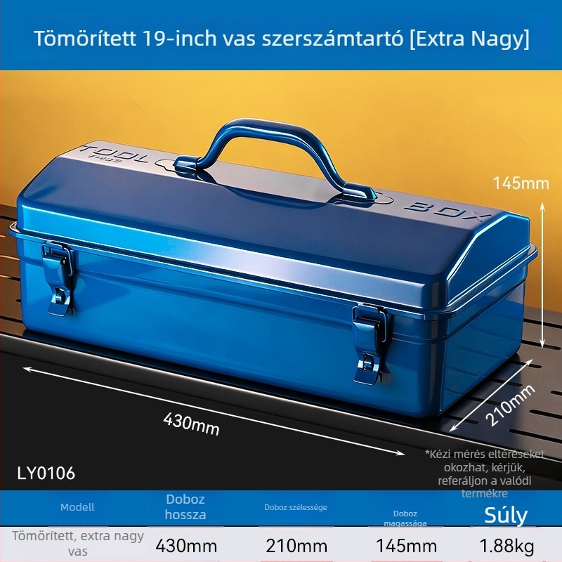 Enjoy Fém Szerszámtároló Doboz – hordozható, nagy kapacitású, egyrétegű kivitel