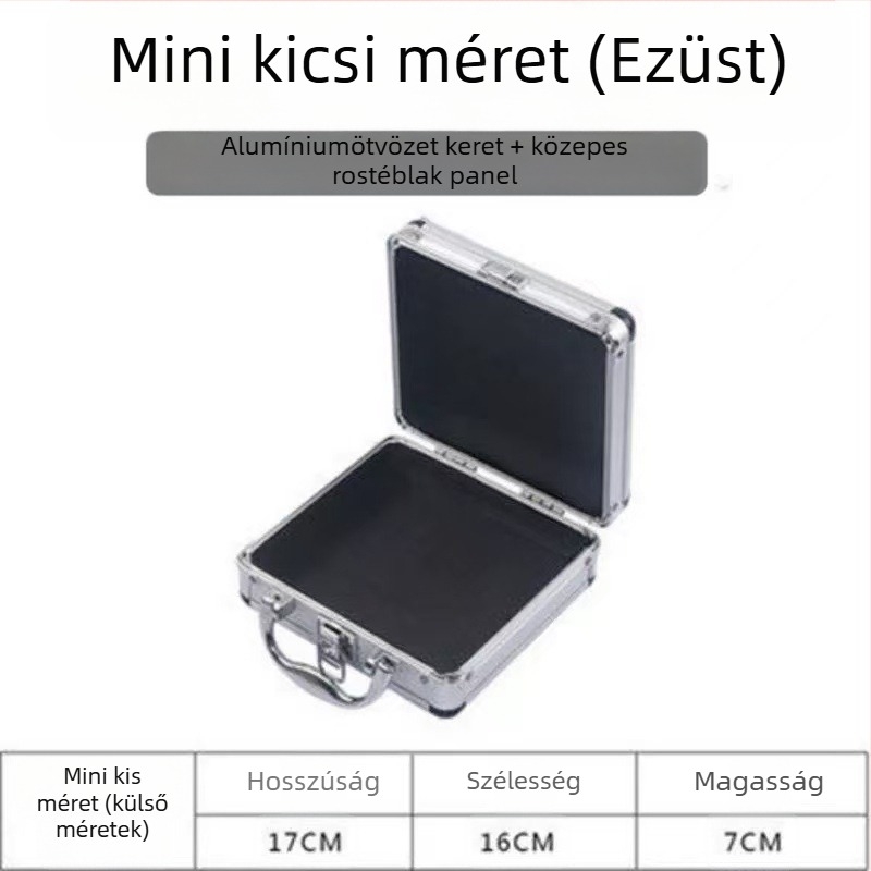 Alumíniumötvözetes szerszámosláda, hordozható, hardver- és kerti szerszámokhoz, Tool Box sorozat
