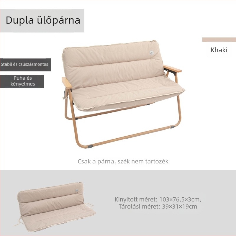 Kemping összecsukható háttámlás szék két személyre, Oxford cloth, Mountainke, összecsukható
