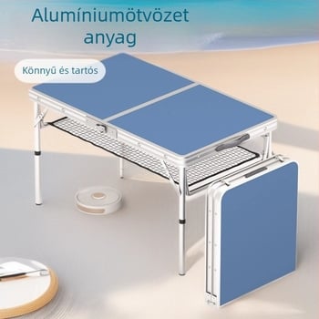 Kültéri összecsukható asztal kempingezéshez – alumíniumötvözet, összecsukható kivitel, kültéri étkezőasztal