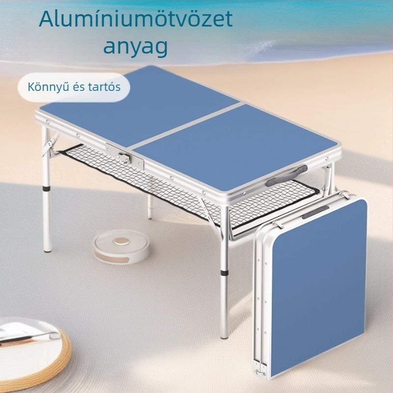 Kültéri összecsukható asztal kempingezéshez – alumíniumötvözet, összecsukható kivitel, kültéri étkezőasztal