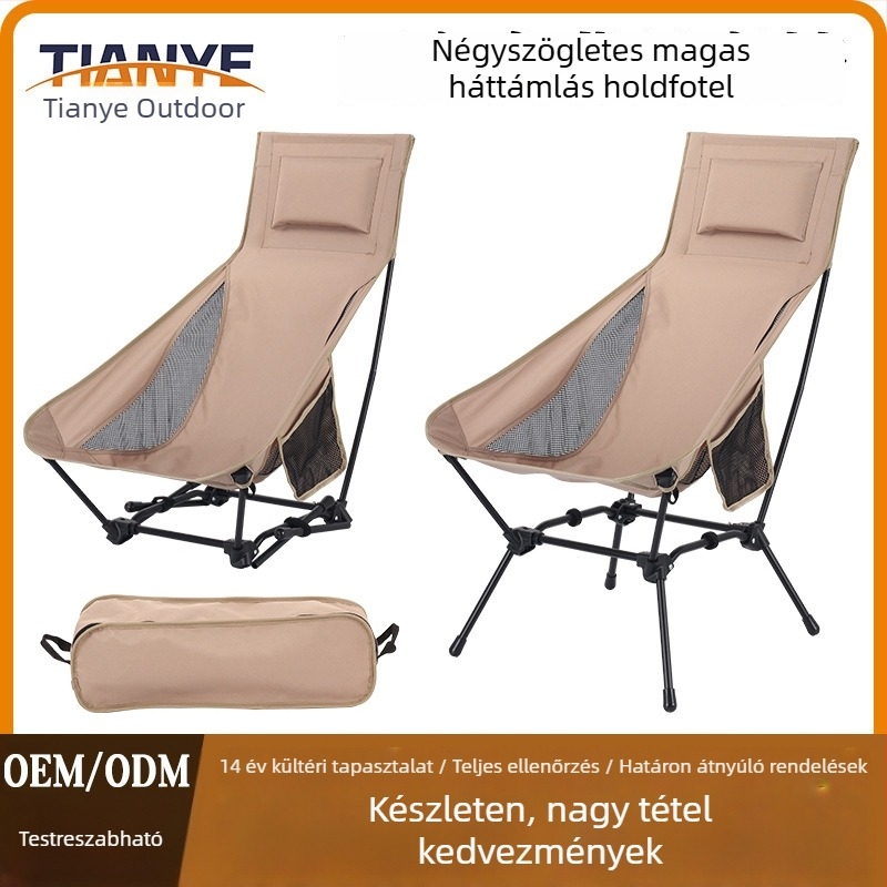 Összecsukható kempingasztal és -szék készlet hátra támaszkodó háttámlával, vasváz, 2,5 kg tömeg