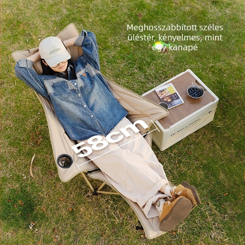 Vidalido összecsukható kültéri reklineár szék – Oxford anyag, Moon chair stílus, kempingezéshez és otthoni használatra