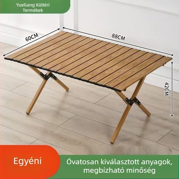 Kültéri Egg Roll összecsukható asztal és szék – szénacél váz, összecsukható, kempingezéshez