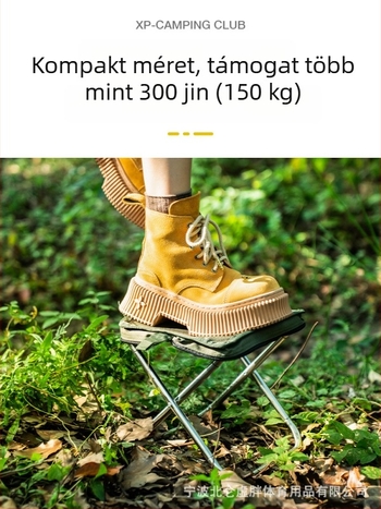 Rozsdamentes acél összecsukható kempingszék, ultrakönnyű, hordozható kültéri használatra, horgászathoz