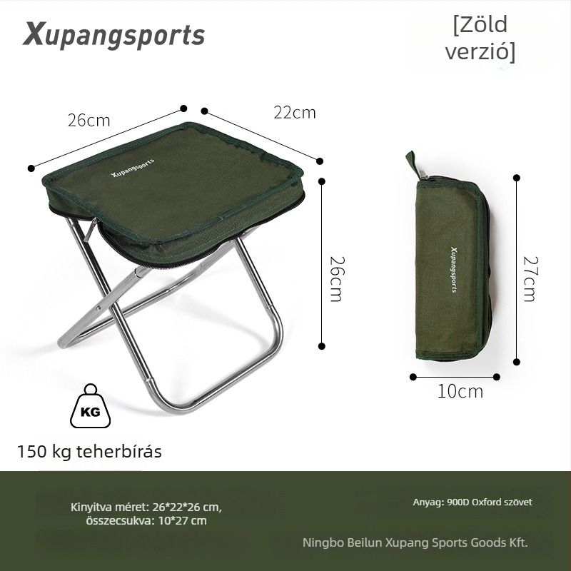 Rozsdamentes acél összecsukható kempingszék, ultrakönnyű, hordozható kültéri használatra, horgászathoz