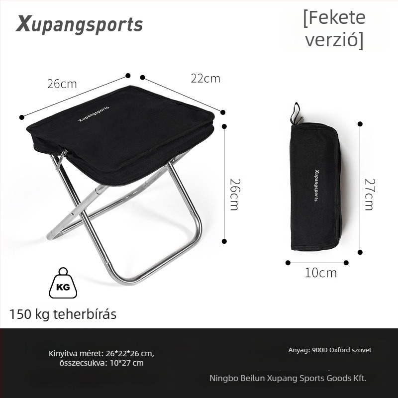 Rozsdamentes acél összecsukható kempingszék, ultrakönnyű, hordozható kültéri használatra, horgászathoz
