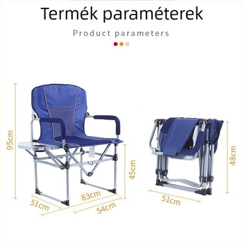 Összecsukható direktor szék kültéren — nylon, acél, Oxford szövet; ideális kempingezéshez, horgászathoz és a strandra