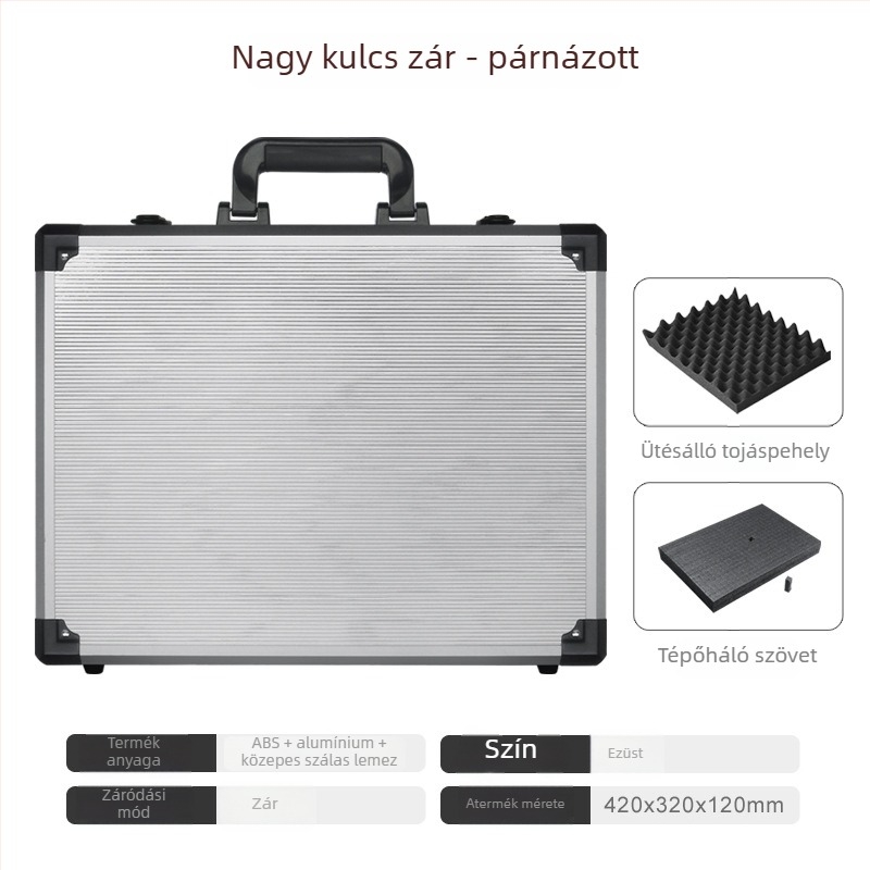 Junjie alumínium ötvözetű szerszámtároló, hordozható alumínium váz, terhelhetőség 10 kg, szerszámok és műszerek tárolására