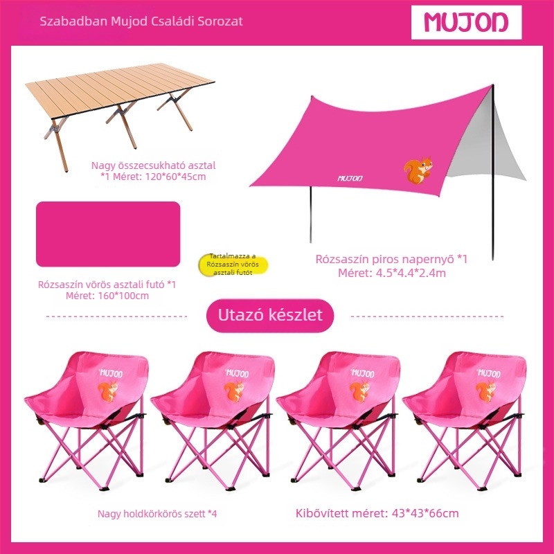 Moon Chair gyerekeknek és szülőknek, kültéri összecsukható szék, Oxford anyag, Mujod márka