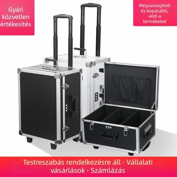 Kerekes szerszámtartó láda alumíniumötvözetből (drón doboz, hordozható eszköz tok, multifunkcionális tárolás)