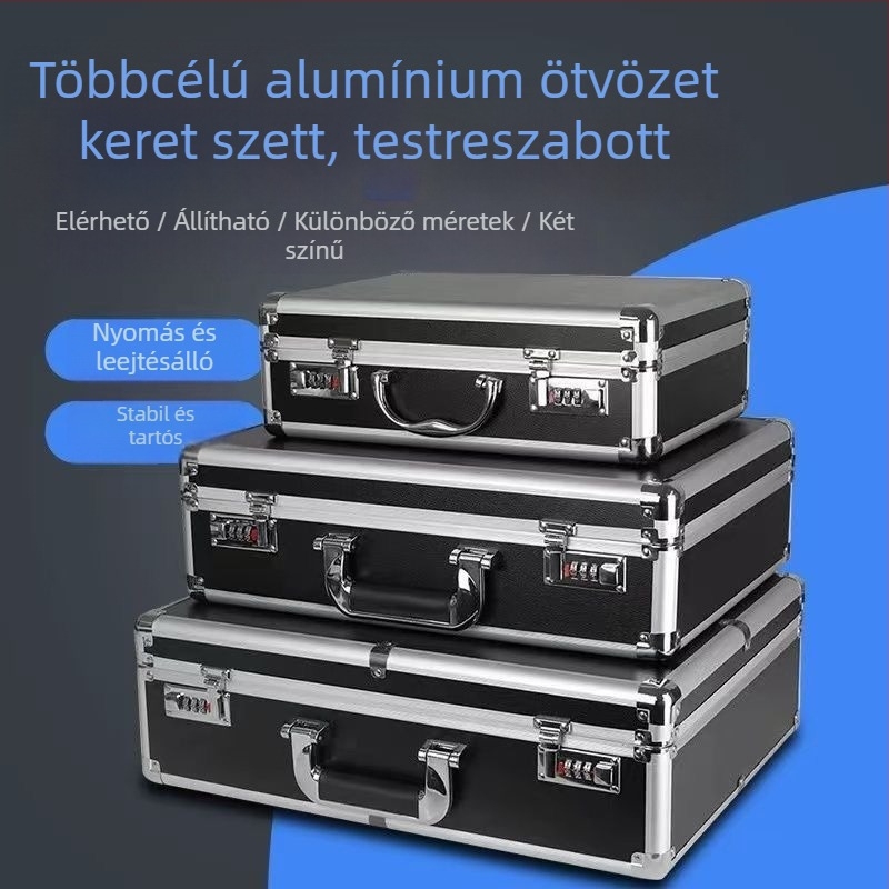 Hordozható műanyag szerszámkészlet jelszavas zárakkal