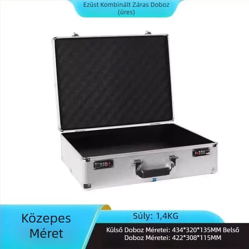 Hordozható műanyag szerszámkészlet jelszavas zárakkal