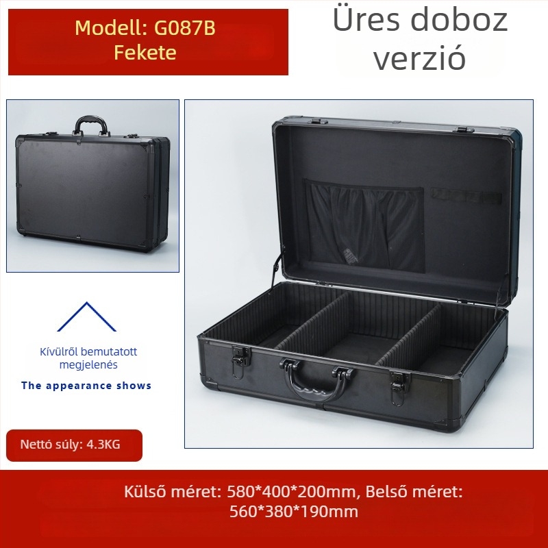 Weiwen Alumínium Ötvözet Szerszámtáska – Eszközöknek Szánt Repülő Készülék, ütésálló, Density Board panel, alumínium váz, 25 kg teherbírás