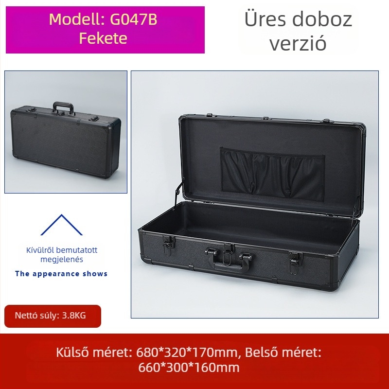 Weiwen Alumínium Ötvözet Szerszámtáska – Eszközöknek Szánt Repülő Készülék, ütésálló, Density Board panel, alumínium váz, 25 kg teherbírás