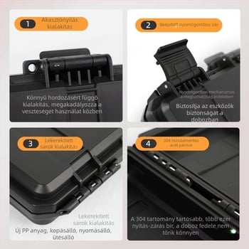 Xc kompakt PP precíziós műszeres tok testreszabási lehetőséggel, közepes keménység