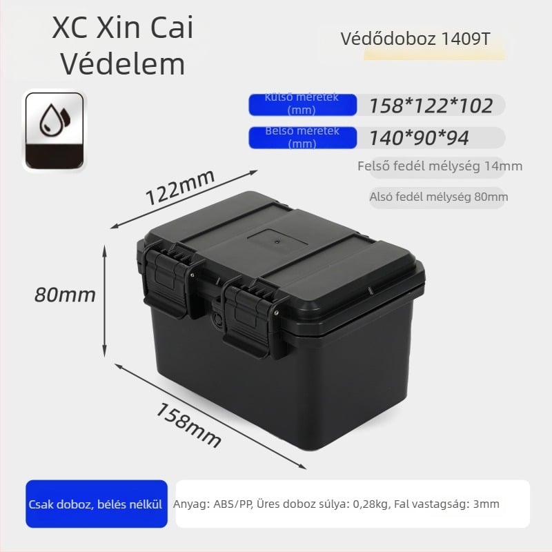 Xc kompakt PP precíziós műszeres tok testreszabási lehetőséggel, közepes keménység